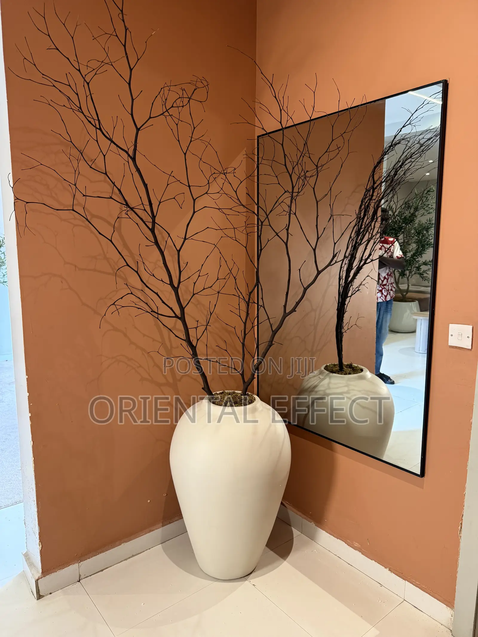 Natural Twigs in Off White Medium Odel Antique Pot –Organic Home Decor
