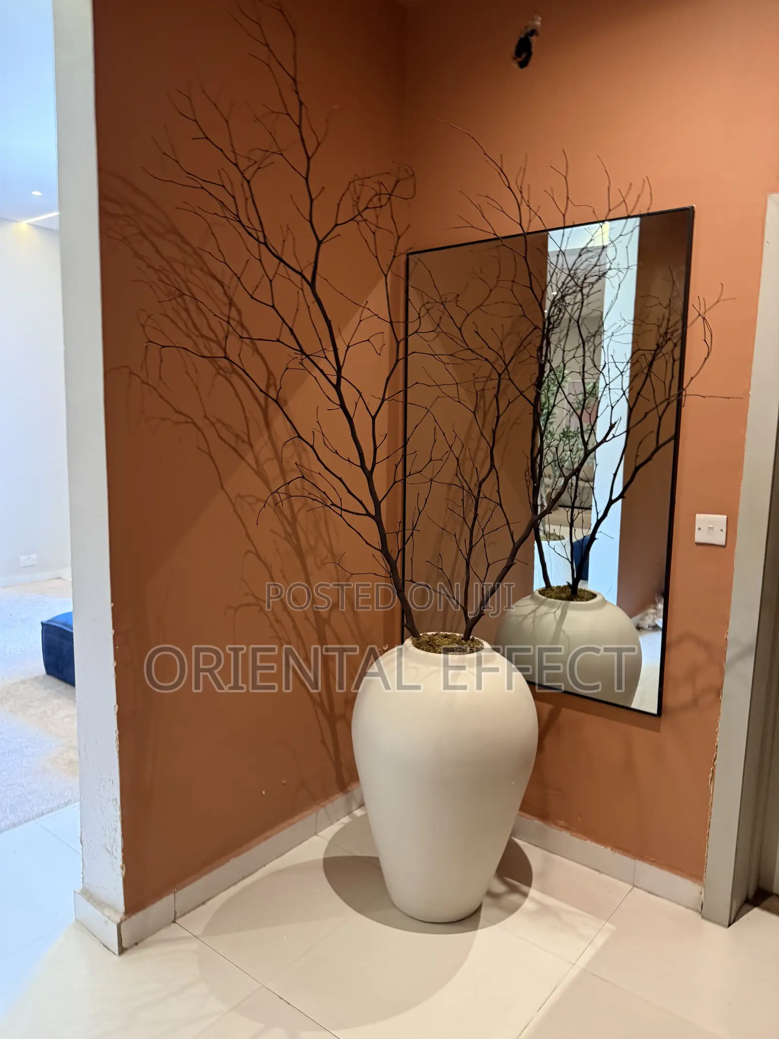 Natural Twigs in Off White Medium Odel Antique Pot –Organic Home Decor