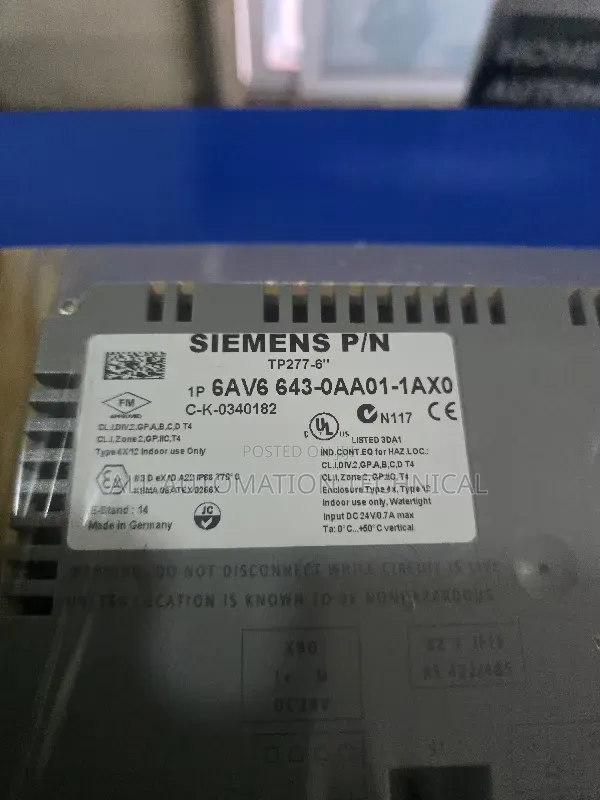 6av6643-0aa01-1ax0 | Siemens Simatic Hmi | Op Panel Tp277- 6"