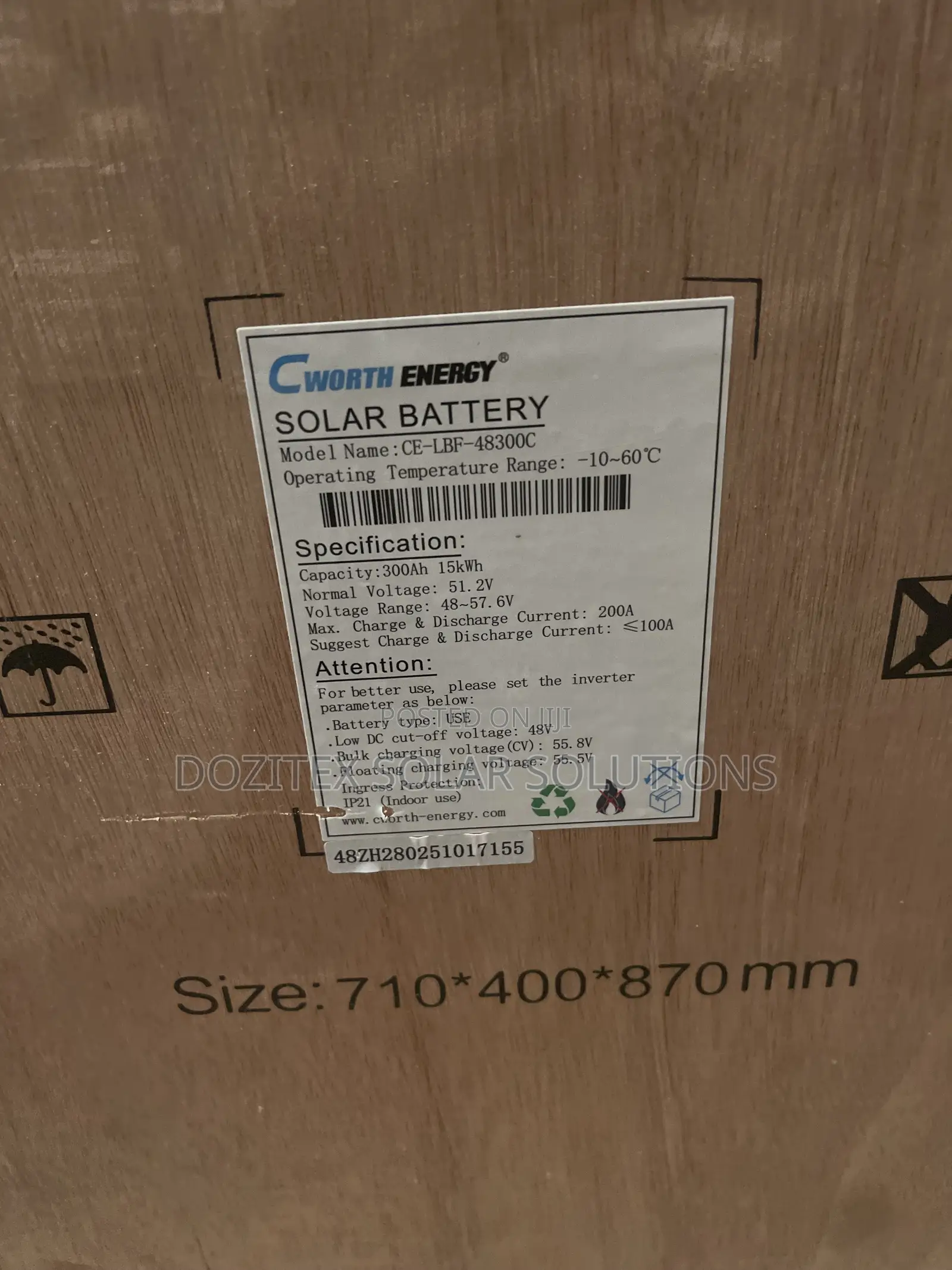 15kw/48v Cworth Energy Lithium Battery