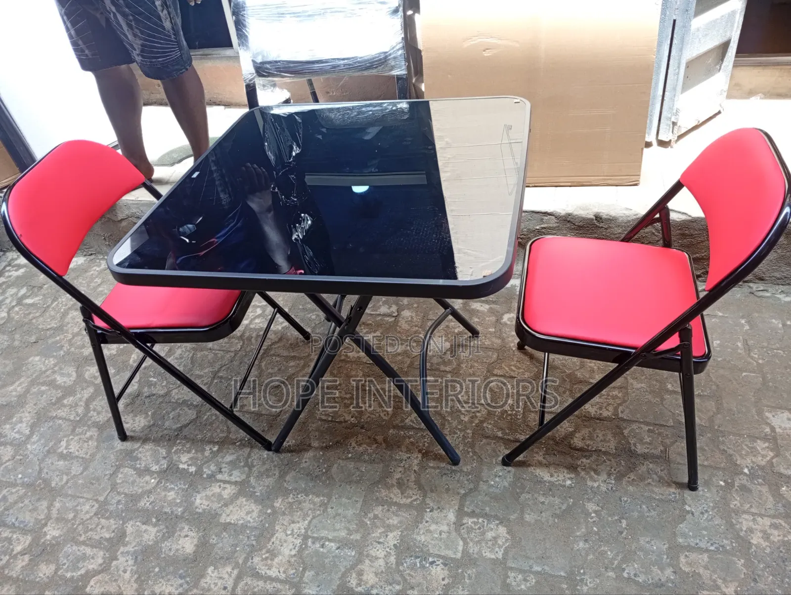 Glass Top Foldable Dining by 4 Seater