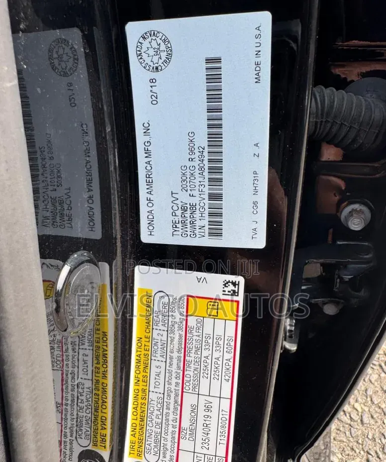 Honda Accord Sport (2.0L 4cyl Turbo 6M) 2019 Black