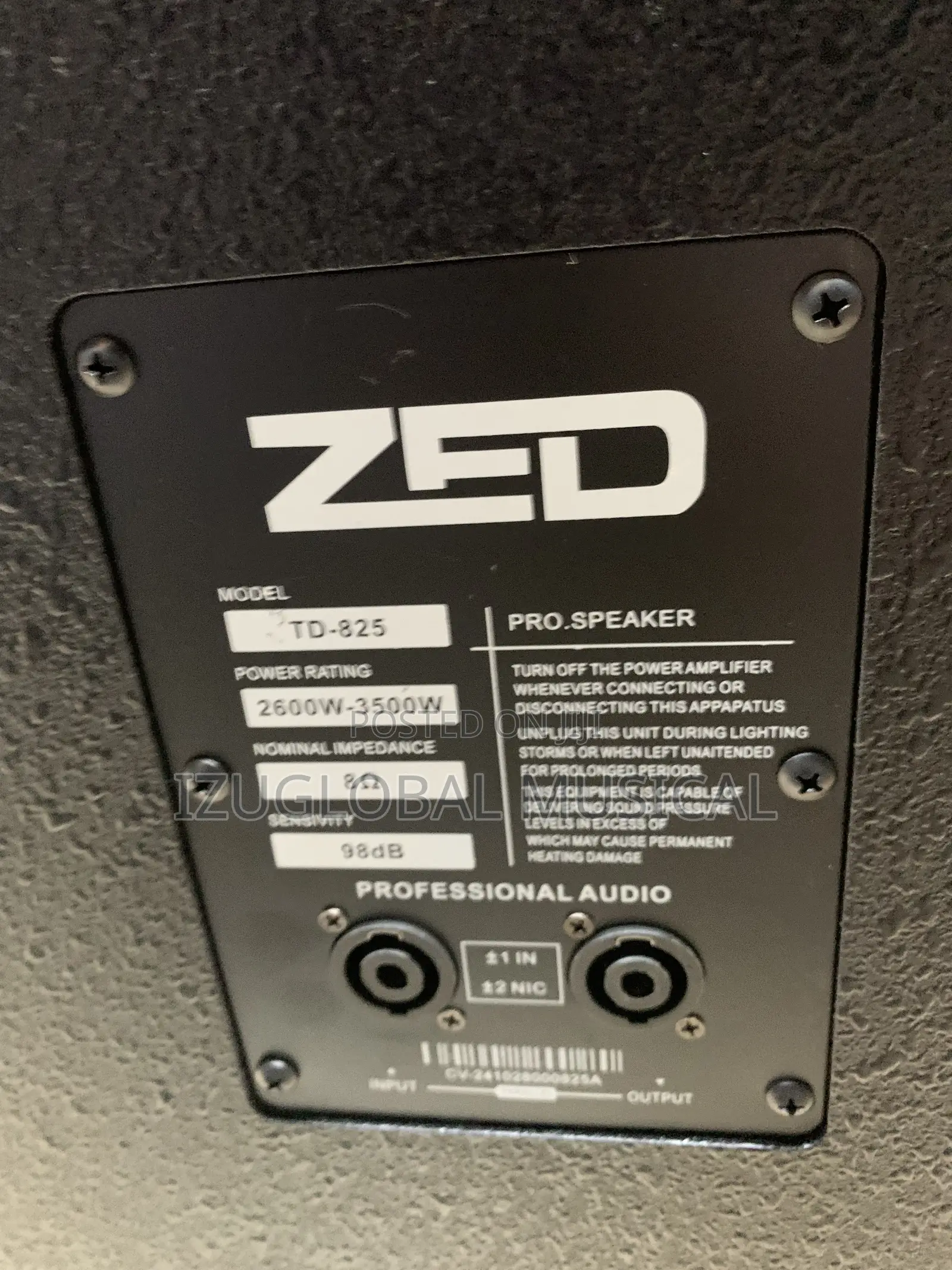 Zed Td-825 Full Range Professional Speaker