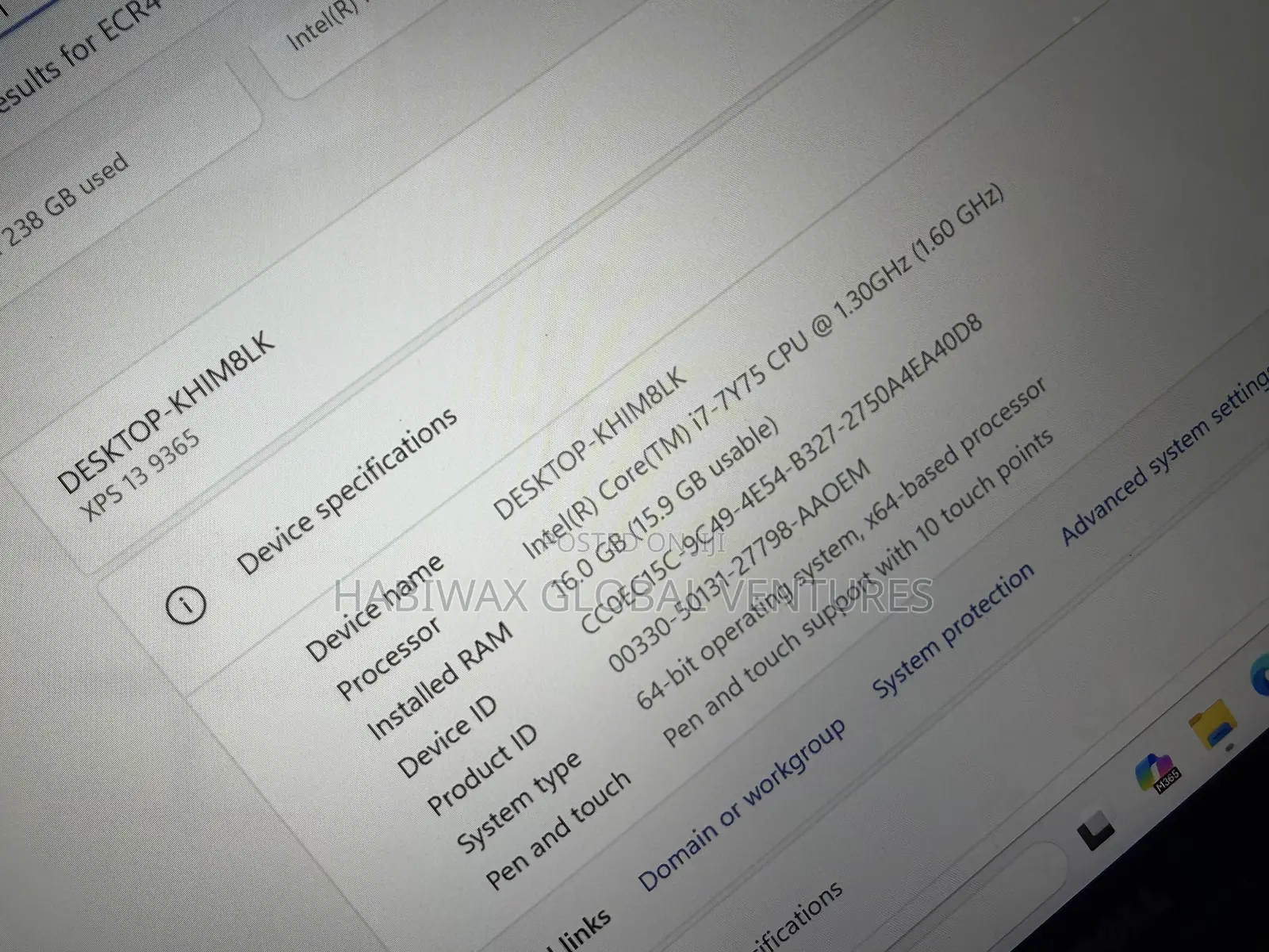 Laptop Dell XPS 13 9365 16GB Intel Core i7 SSD 256GB