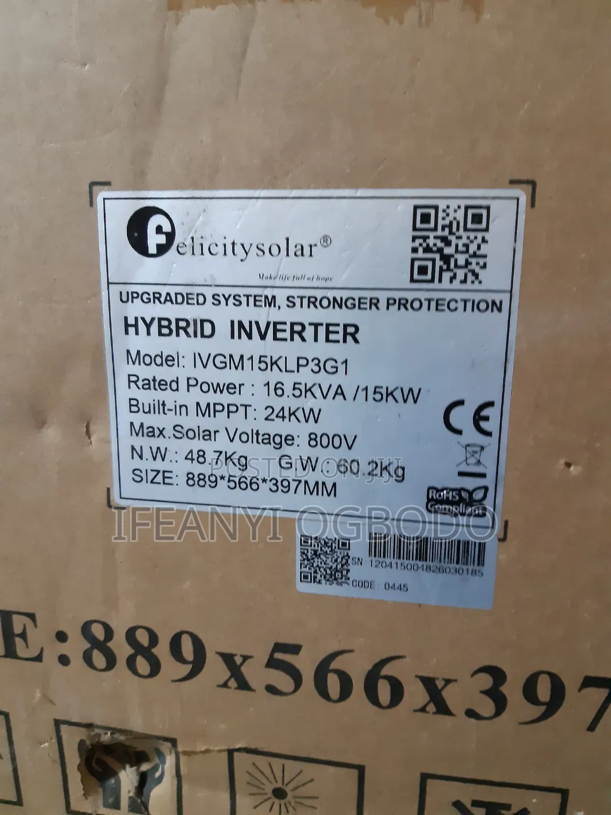Felicity Solar Inverter 15kva 48v Hybrid
