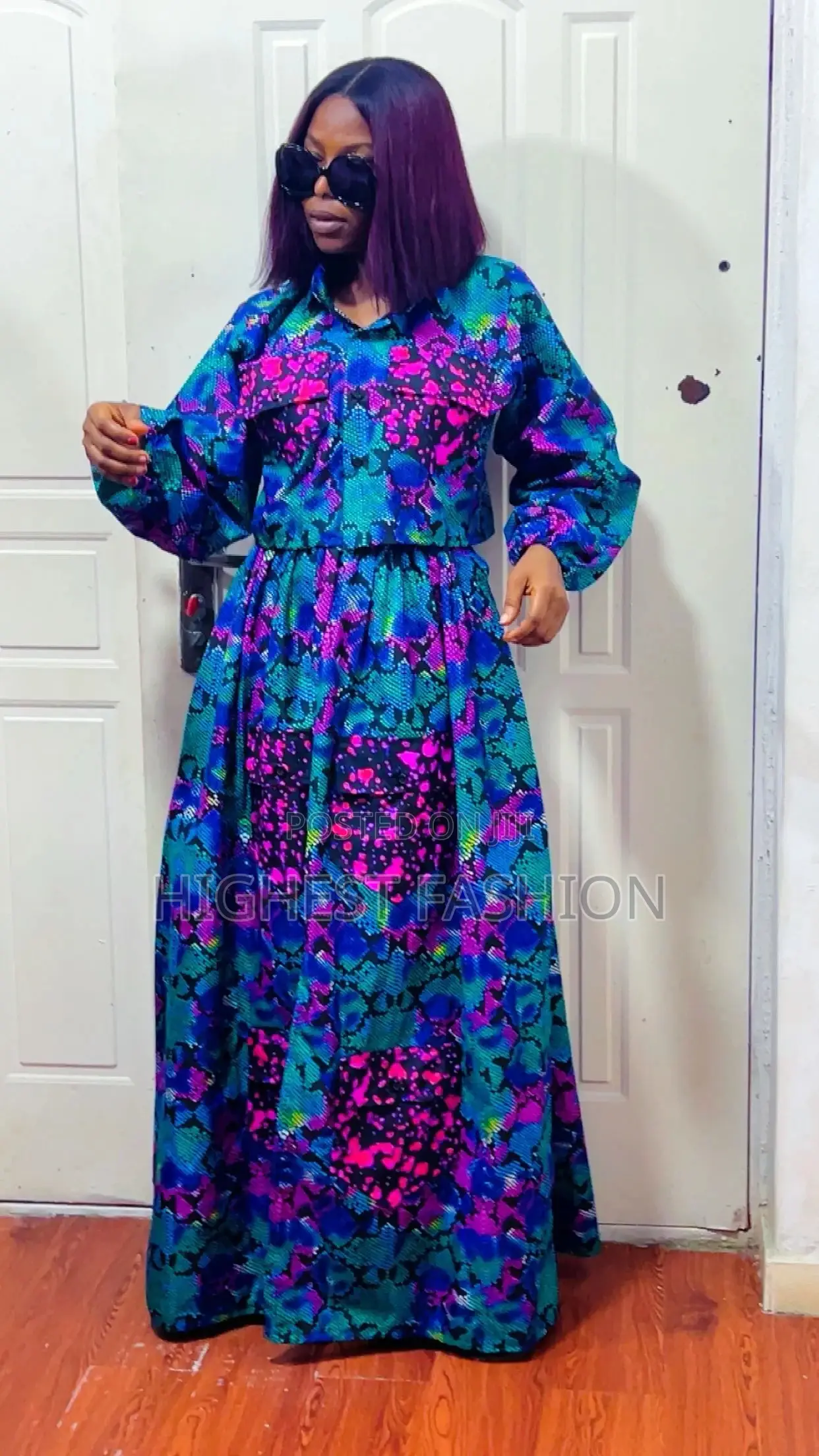 Long Sleeve Top and High Waist Skirt - Style 786