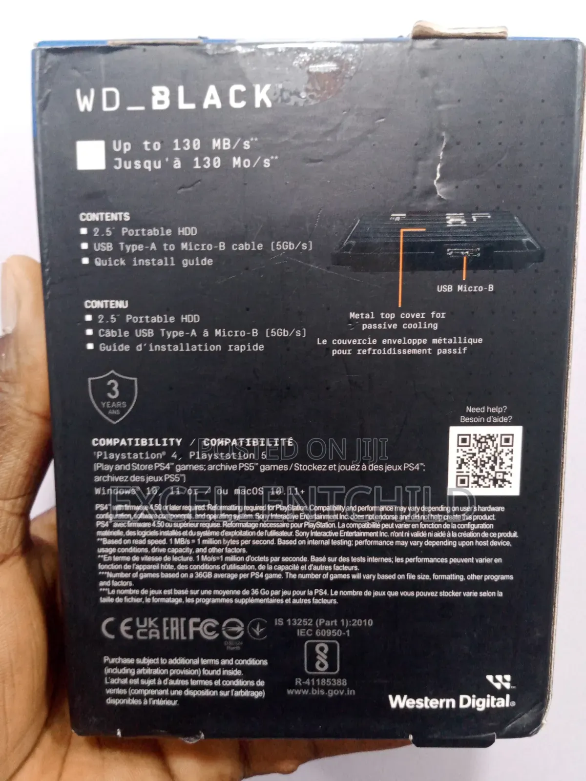 2tb External Wd_black P10 Game Drive Upto 130mb/S