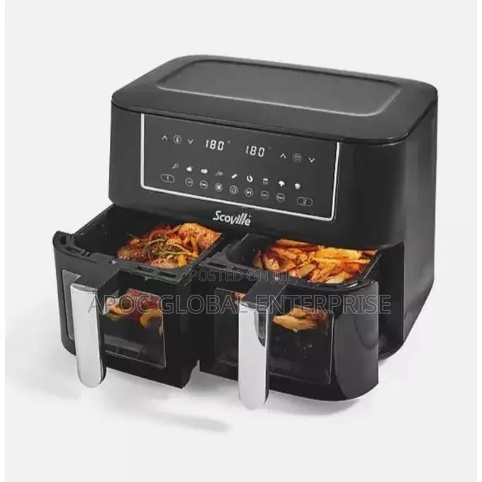 Dual Drawer Digital Air Fryer With Viewing Window