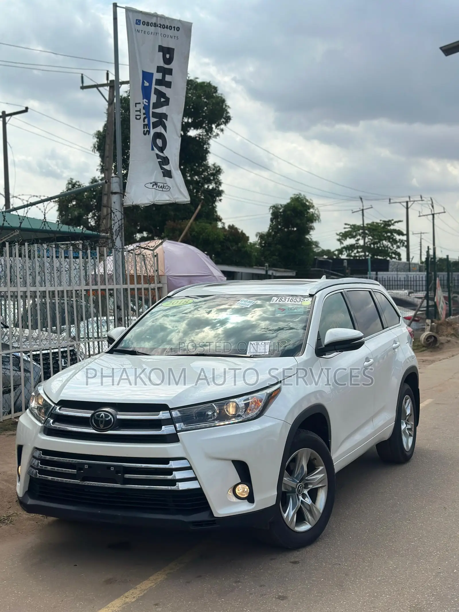 Toyota Highlander Limited 4x4 V6 (3.5L 6cyl 8A) 2018 White