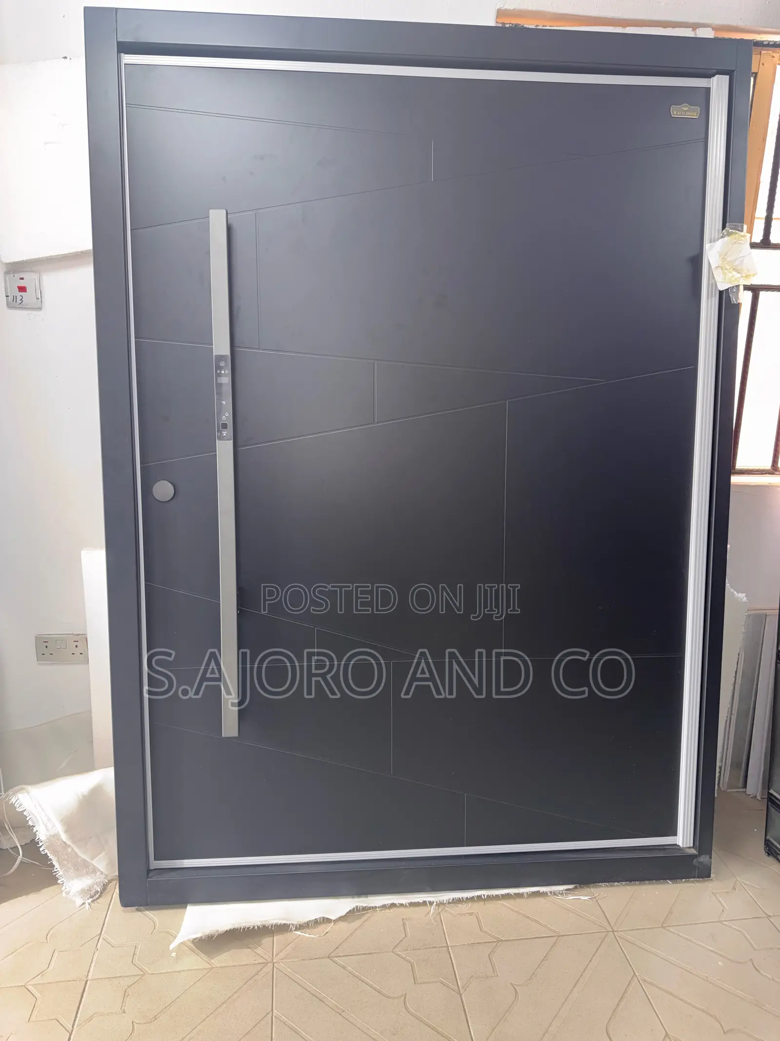 5ft×8ft Single Leaf Entrance Pivot Door With Smart Lock