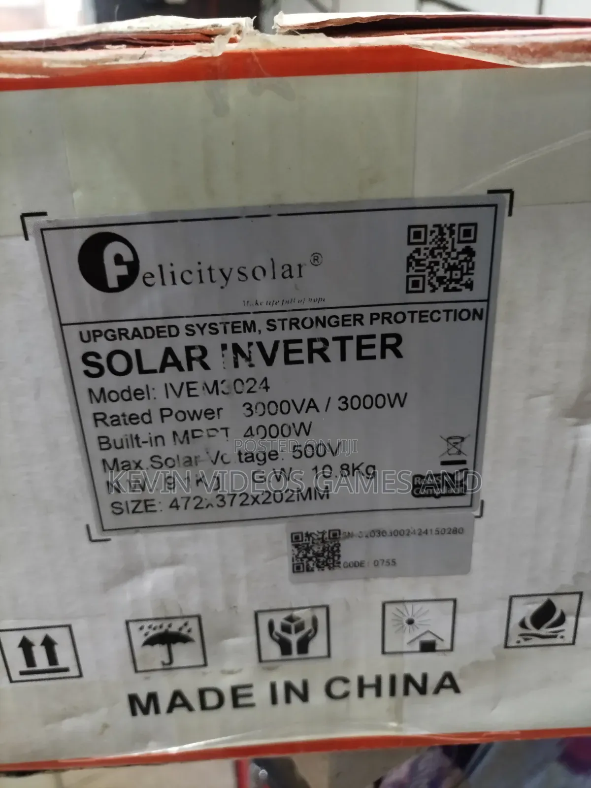 Felicity 3kva Hybrid Inverter With Inbuilt 100ah Charge Controller