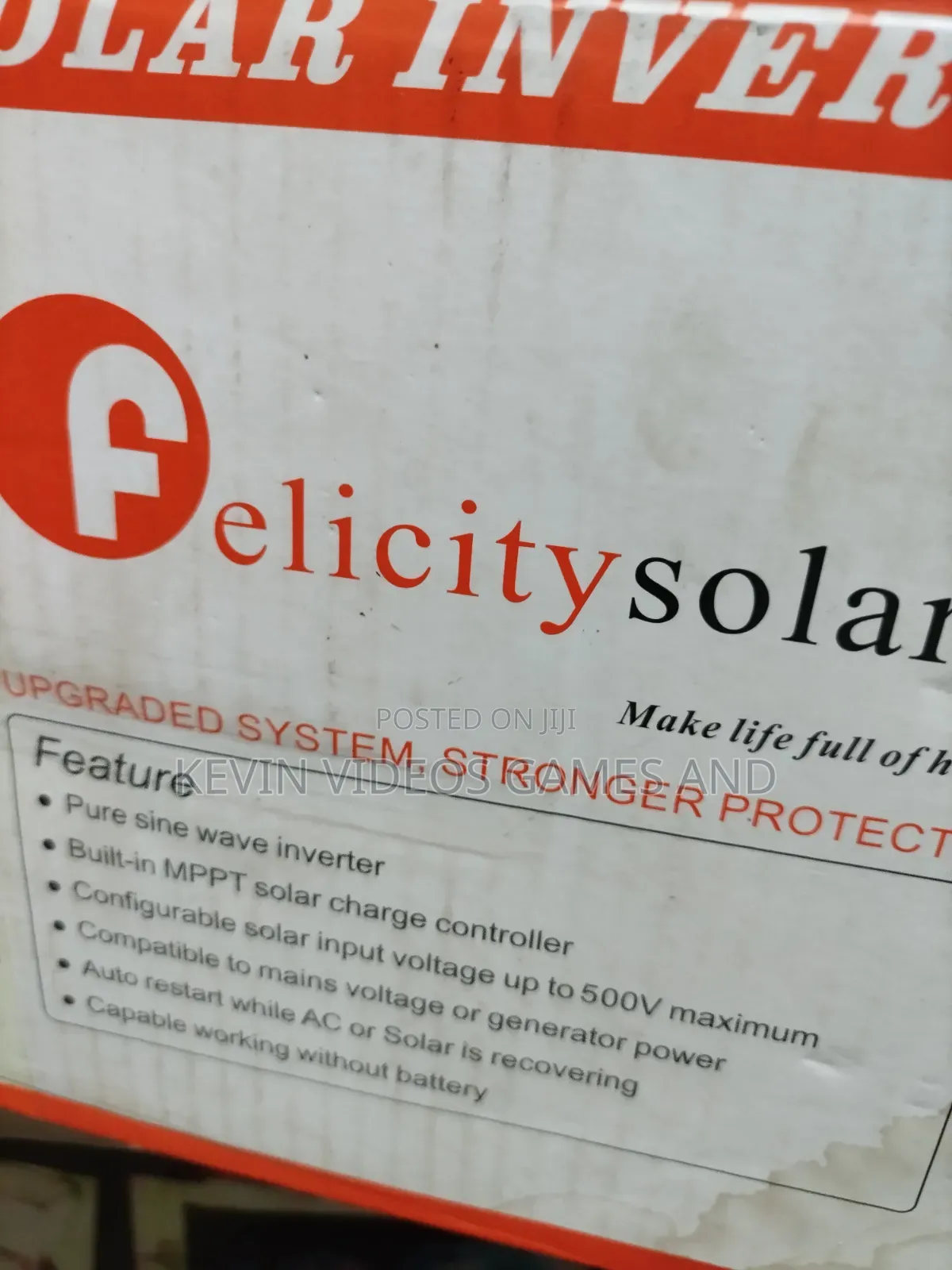 Felicity 3kva Hybrid Inverter With Inbuilt 100ah Charge Controller