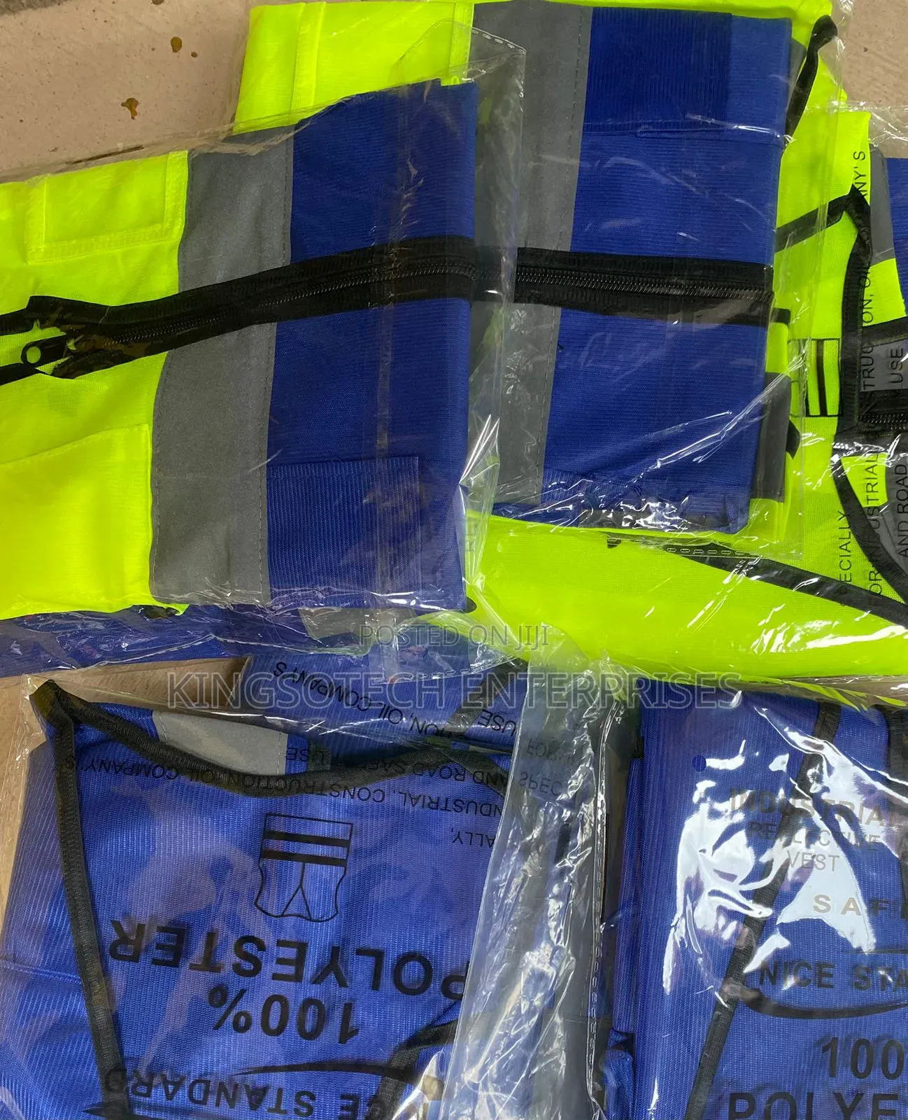 Reflective Jacket Blue Green And Orange Colors