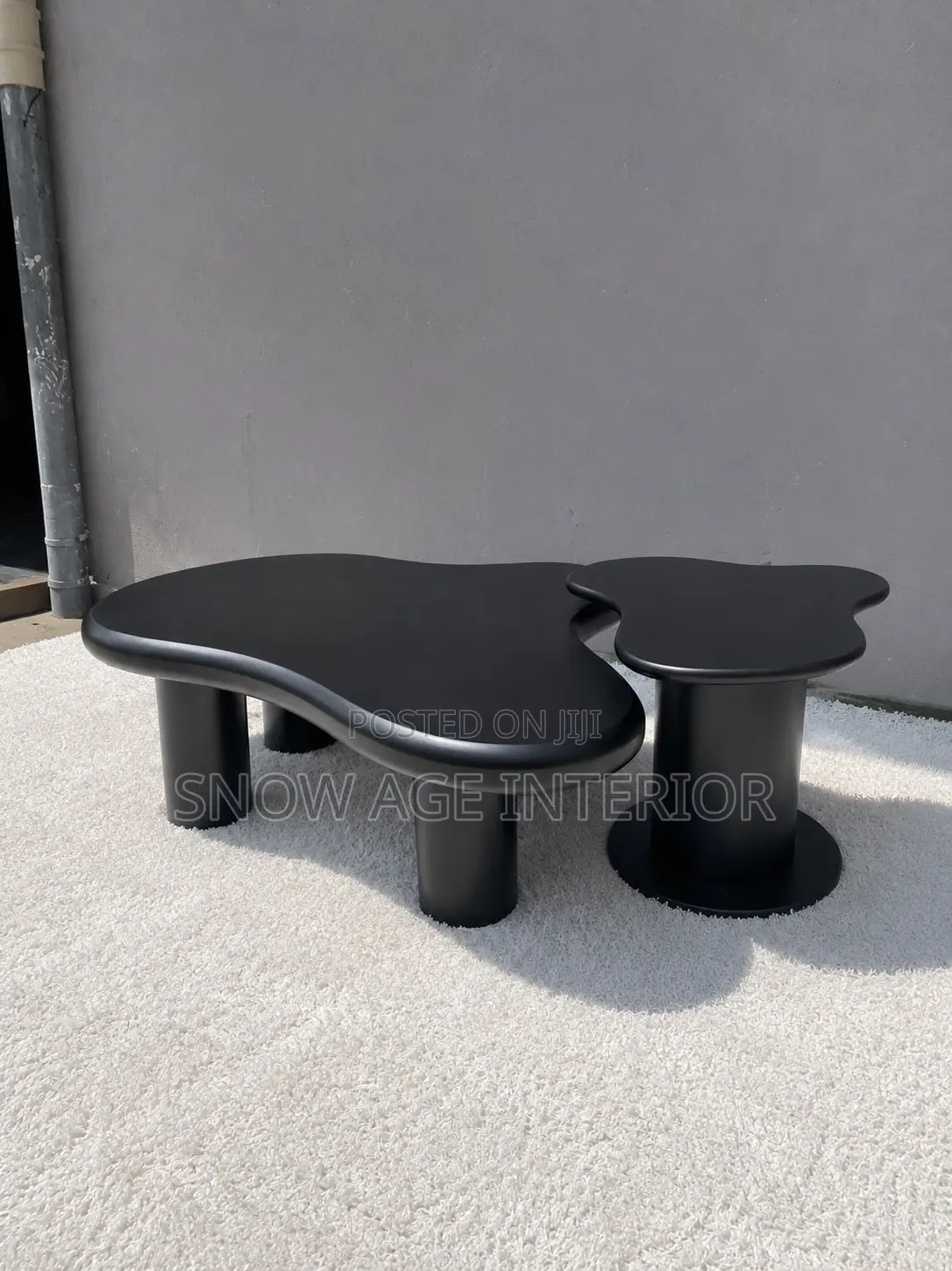 Sculptural Pebble Coffee Table Side Table Set.