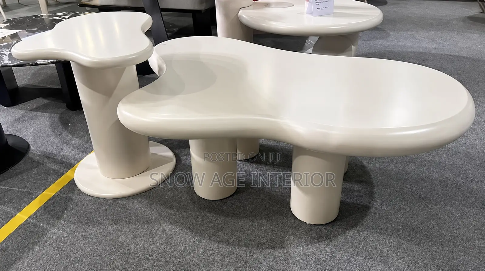 Sculptural Pebble Coffee Table Side Table Set.