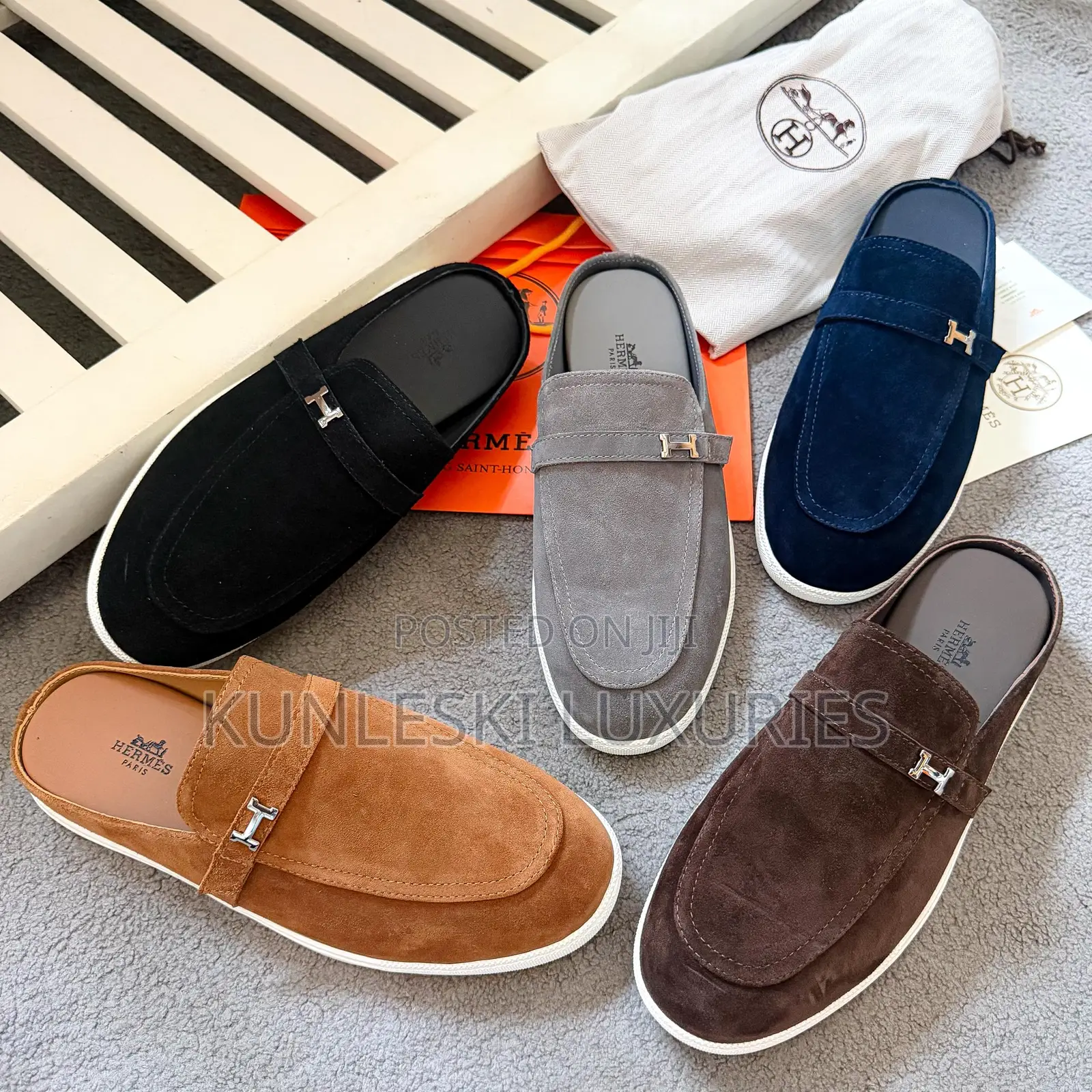 Original Hermes Suede Mules