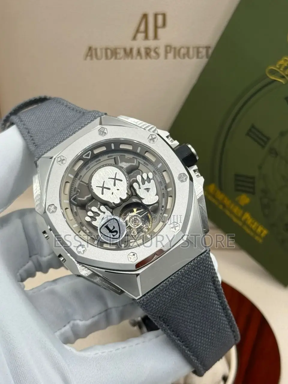 Automatic Engine Luxury Audemars Piquet Leather Wristwatch