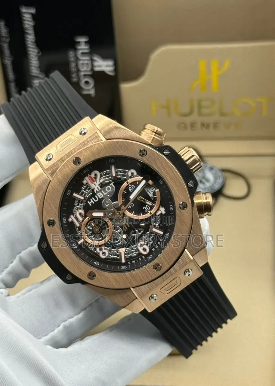 Automatic Quality Luxury Hublot Rubber Wristwatch