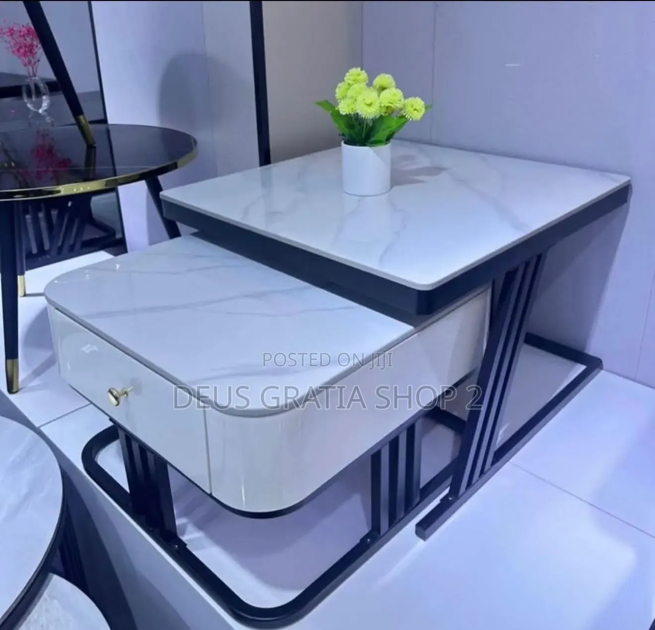 Marble Centre Table and Drawers for Living Room