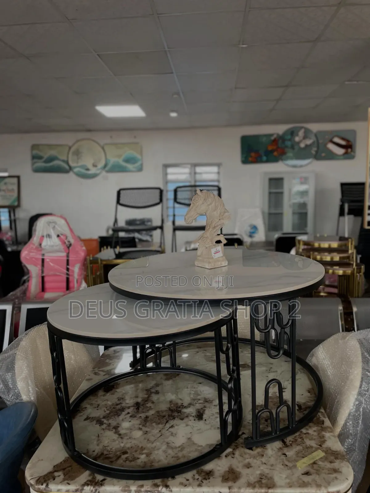 2-in-1 Marble Centre Table for Hotel