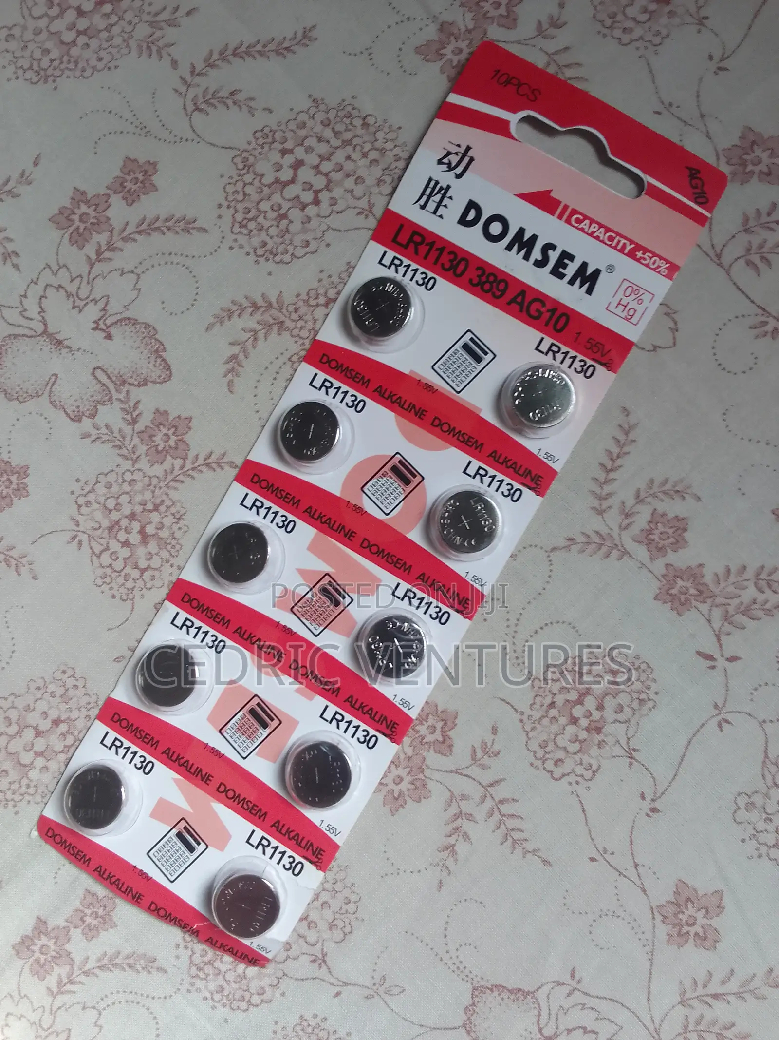 Domsem Lr1130 Ag10 1.5v Alkaline Cell Battery