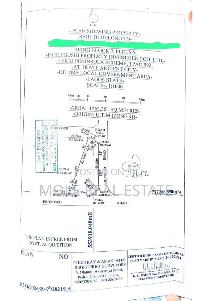 1263sqm Joint Venture Freedom Way Ikate Lagos
