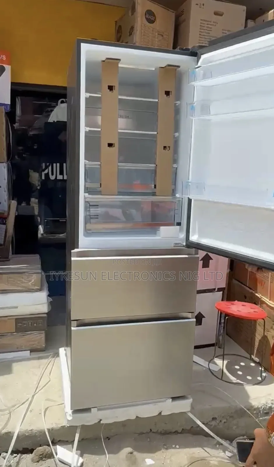 Original Aucma Inverter 450litters Bottom Freezer Fridge 2 Drawers