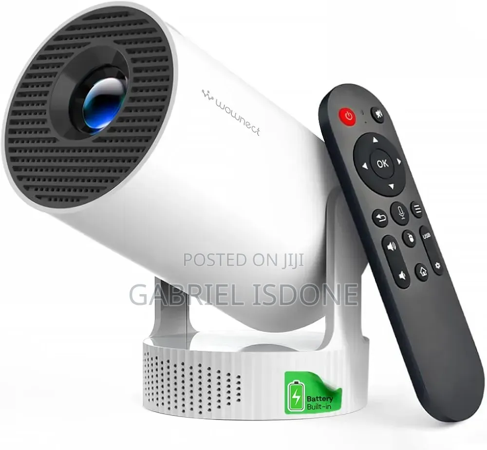 Hy300 Max Mini Smart Projector 200 Ansi Lumens Rechargeable Projector