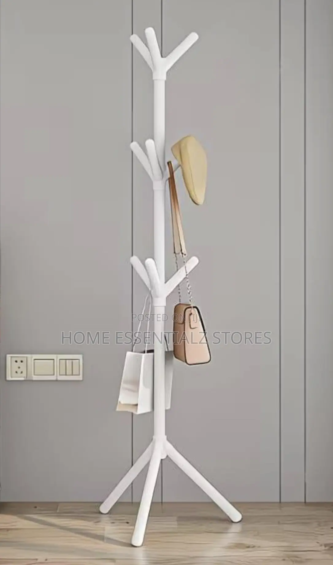 Metal Coat Rack Stand - Freestanding 8-Hook Tripod Hall Tree Hanger