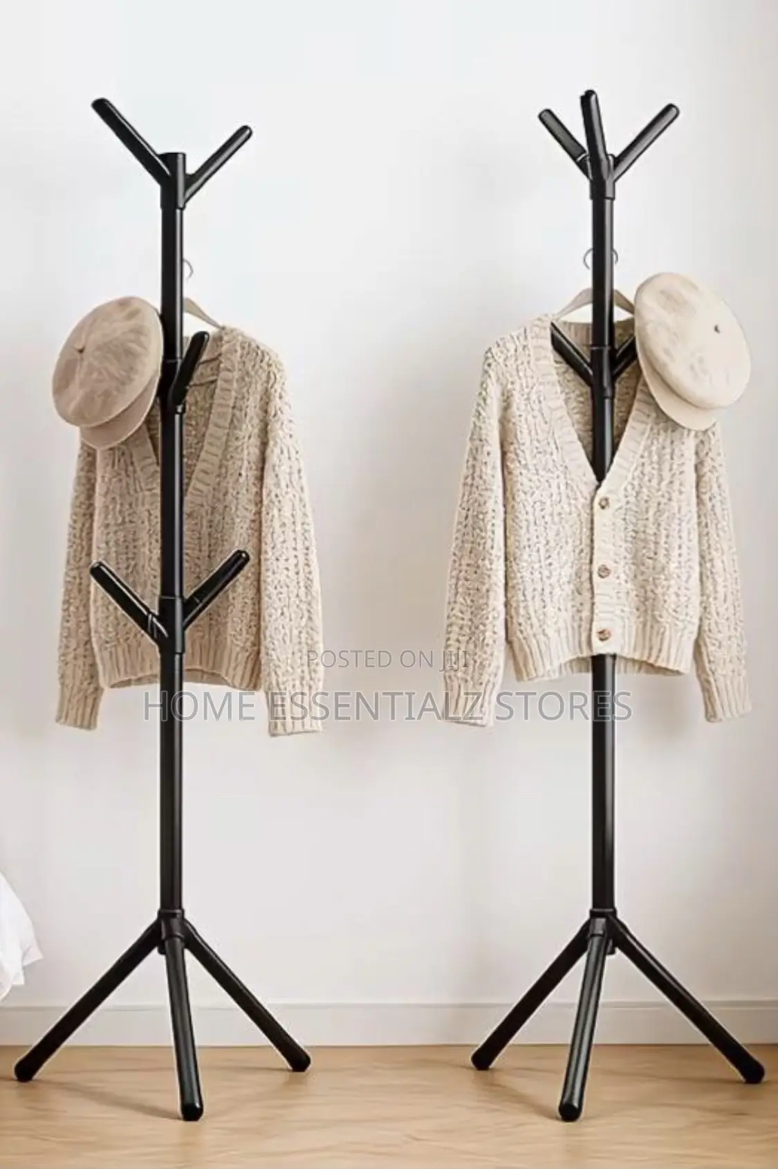 Metal Coat Rack Stand - Freestanding 8-Hook Tripod Hall Tree Hanger