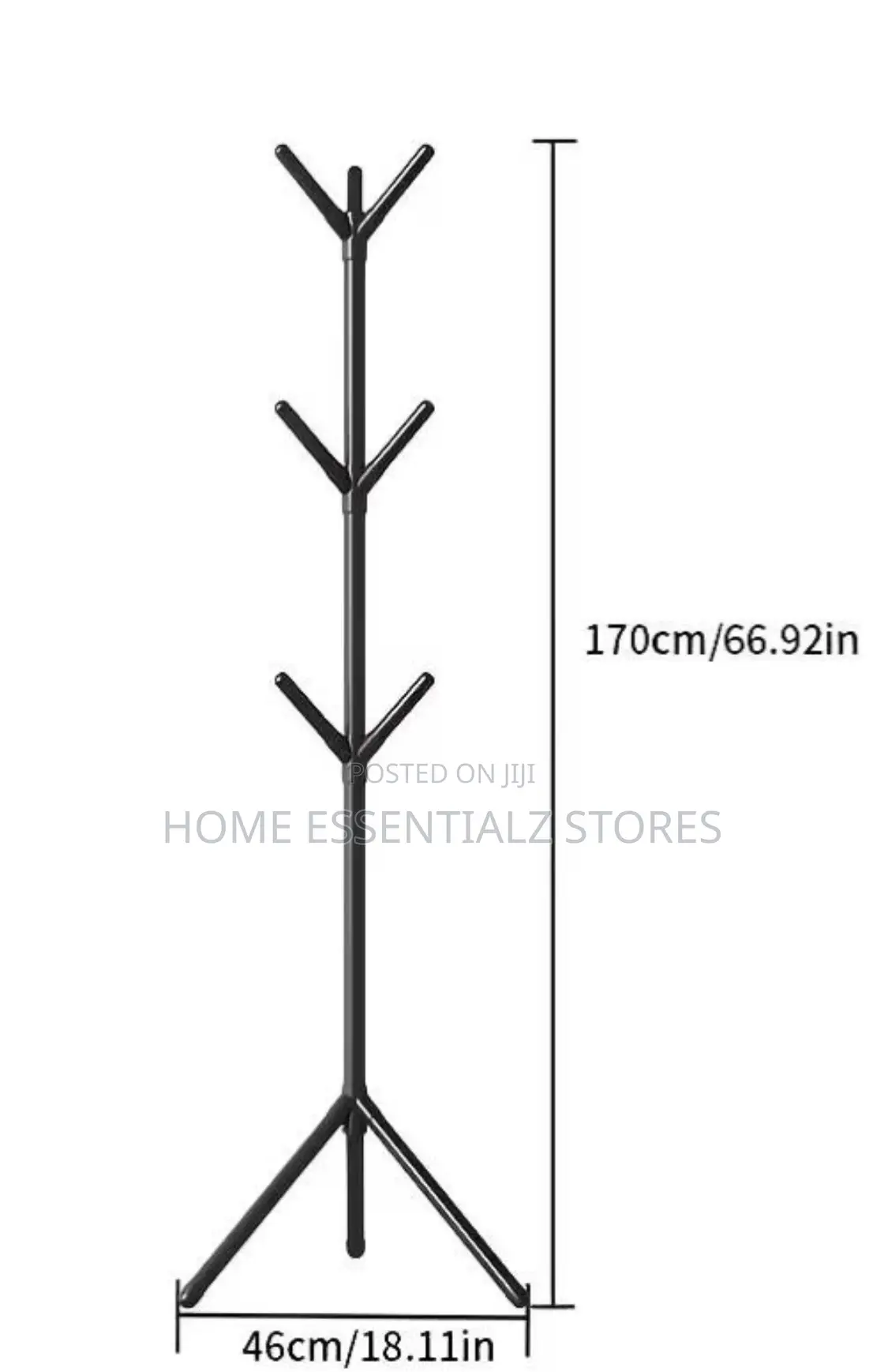 Metal Coat Rack Stand - Freestanding 8-Hook Tripod Hall Tree Hanger