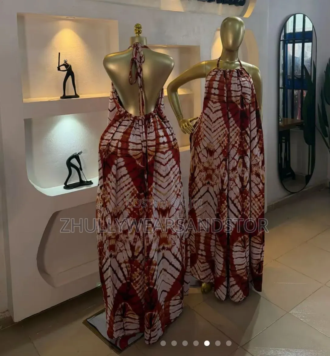 High Quality Full Length Backless Bubu Alter Neck Gown