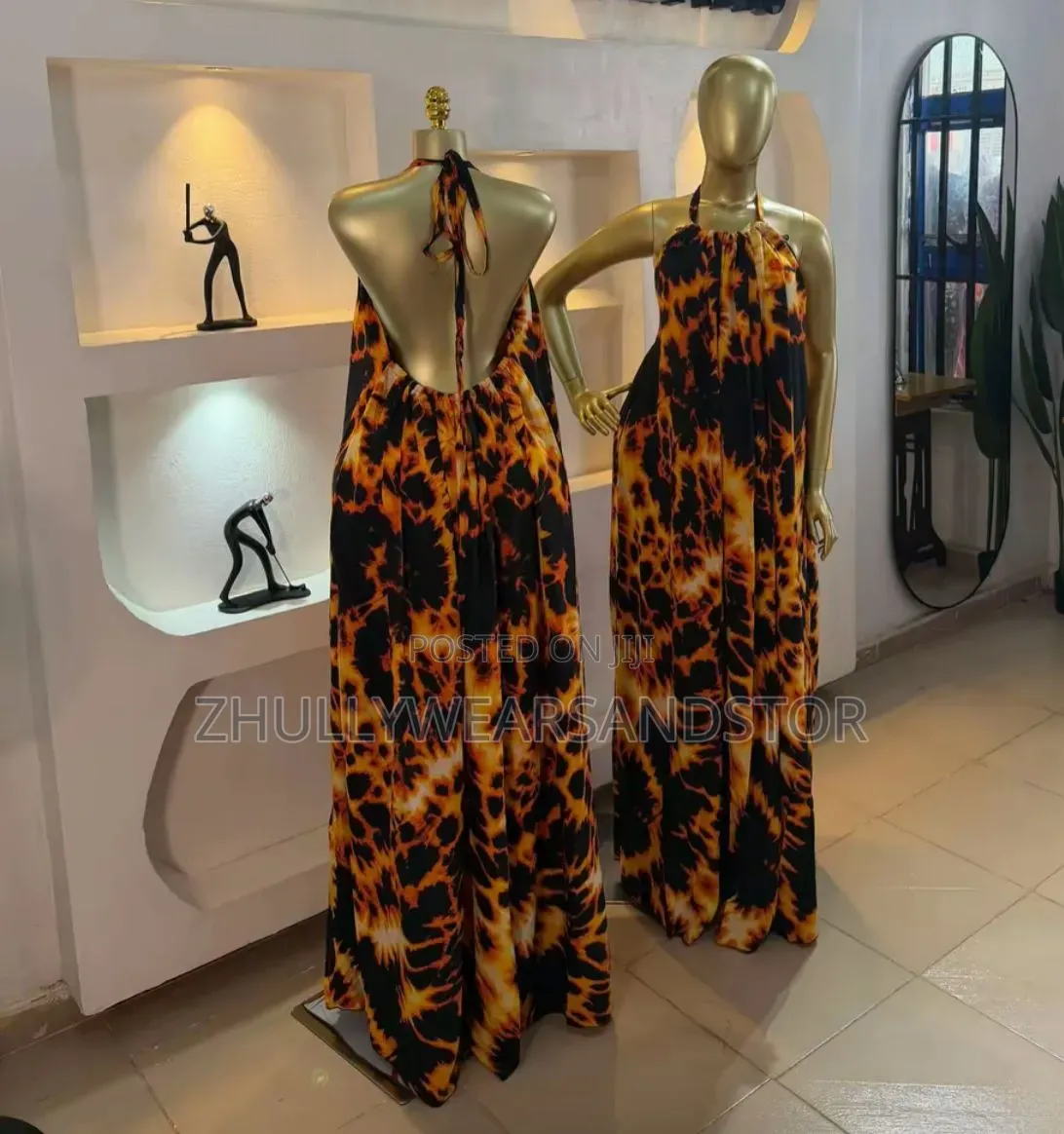 High Quality Full Length Backless Bubu Alter Neck Gown