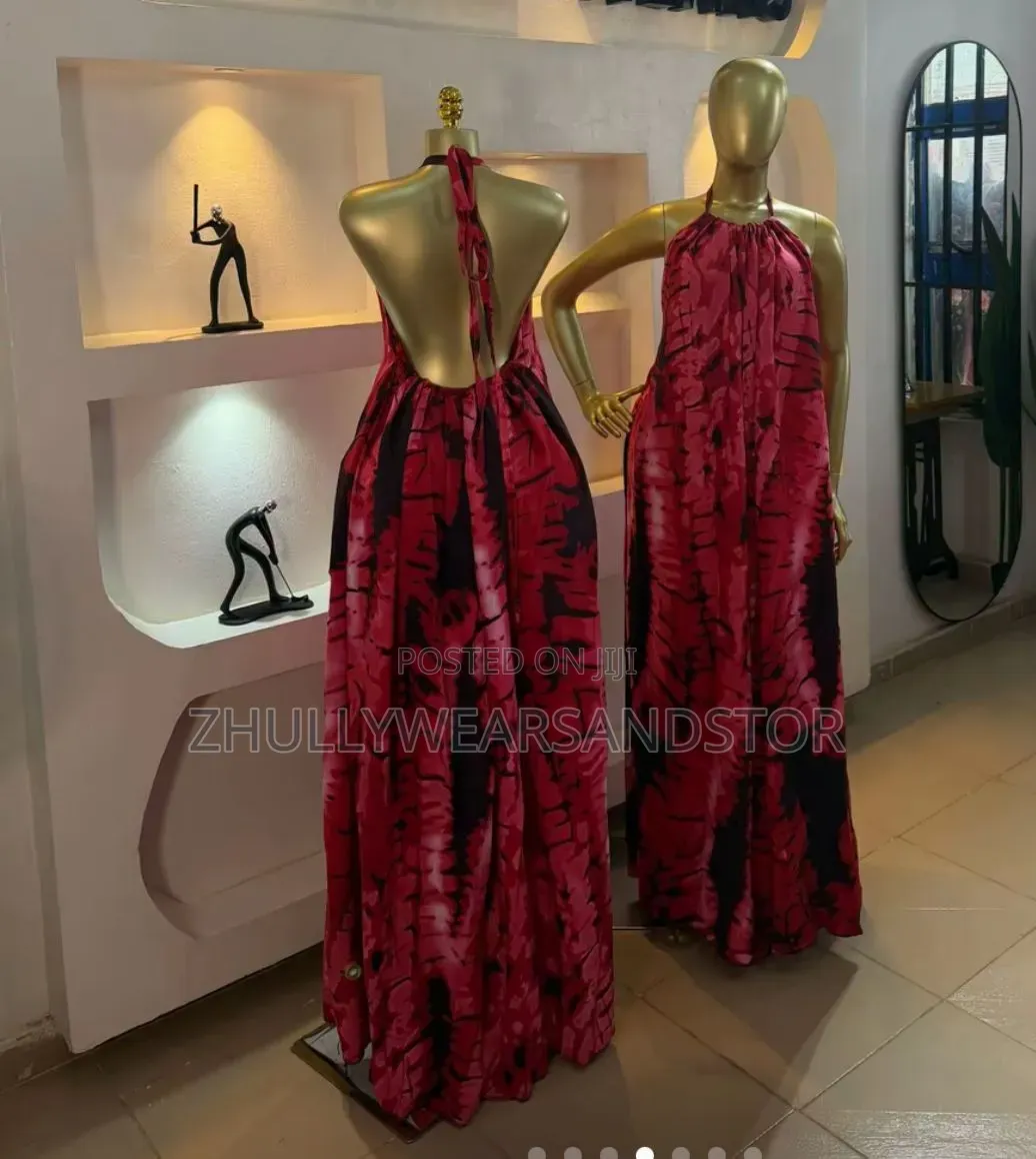 High Quality Full Length Backless Bubu Alter Neck Gown