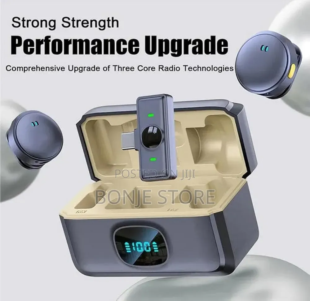Q8 Dual Wireless Microphone With Led Display Case, Noise Cancelling