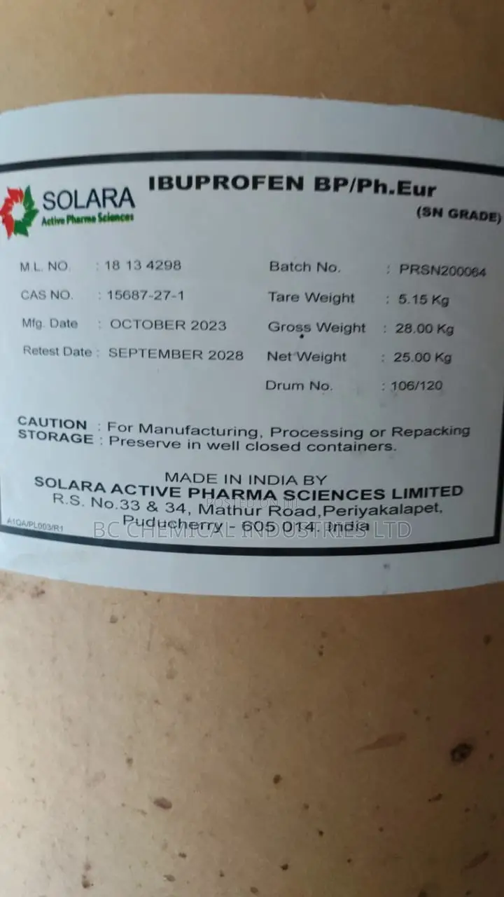 Ibuprofen Bp/Pharm Grade