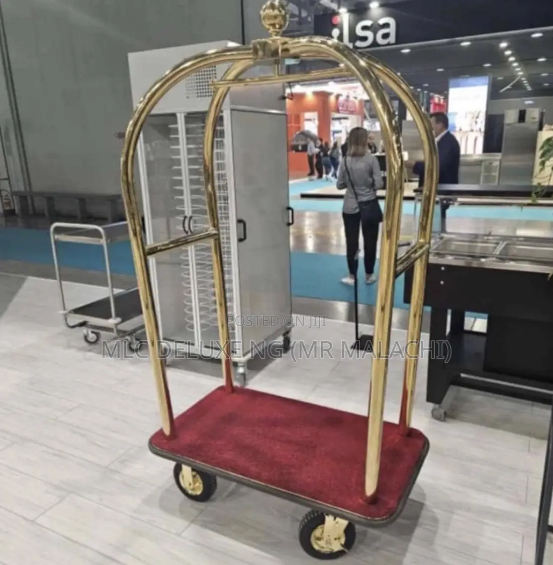 Luxury Hotel Luggage Trolley ( Golden Type ) 4 Wheel Luggage Trolley