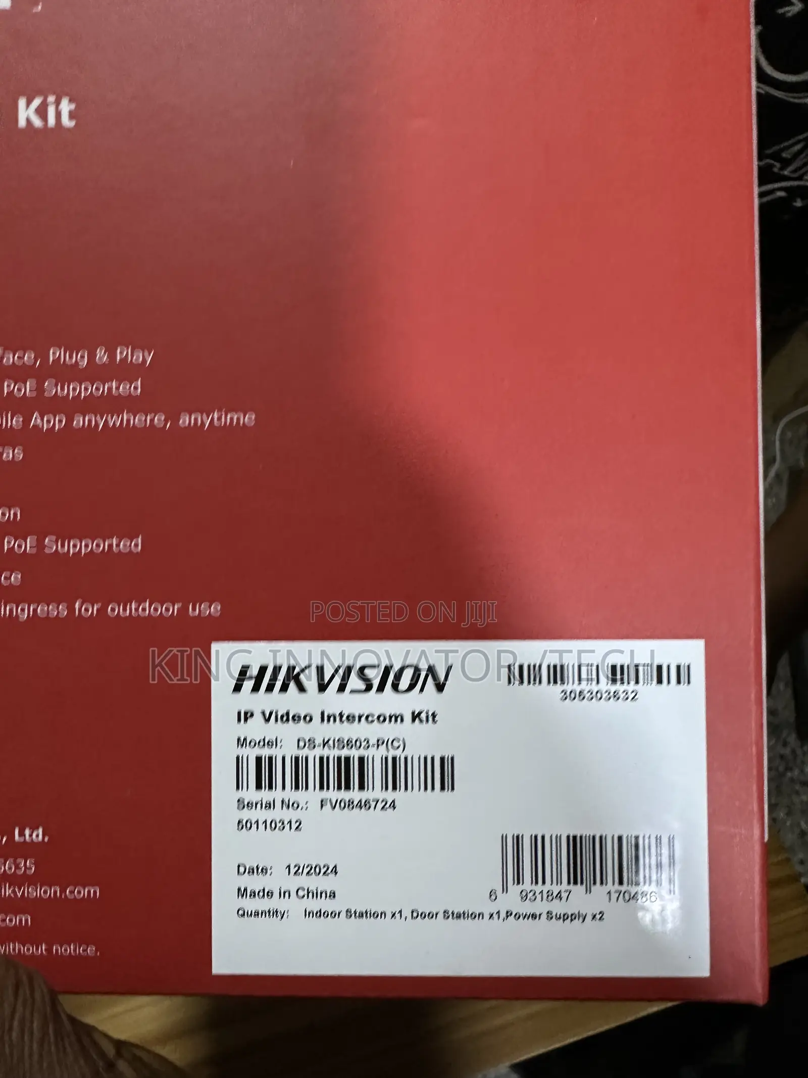 Hikvision Ip Video Intercom Kit Ds-Kis603-P(c)