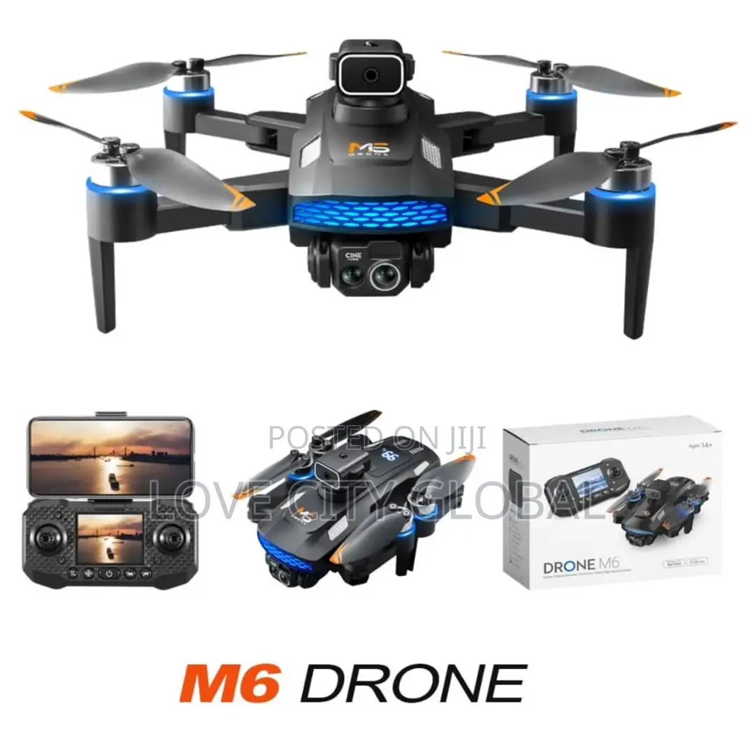 M6 Wifi Professional Drone Screen Remote Control Dual Camera 2 Battery