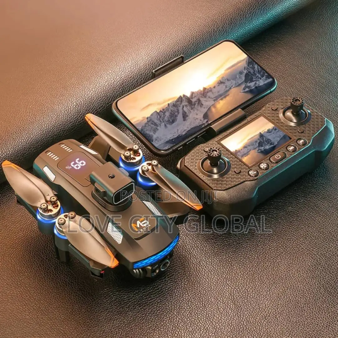 M6 Wifi Professional Drone Screen Remote Control Dual Camera 2 Battery