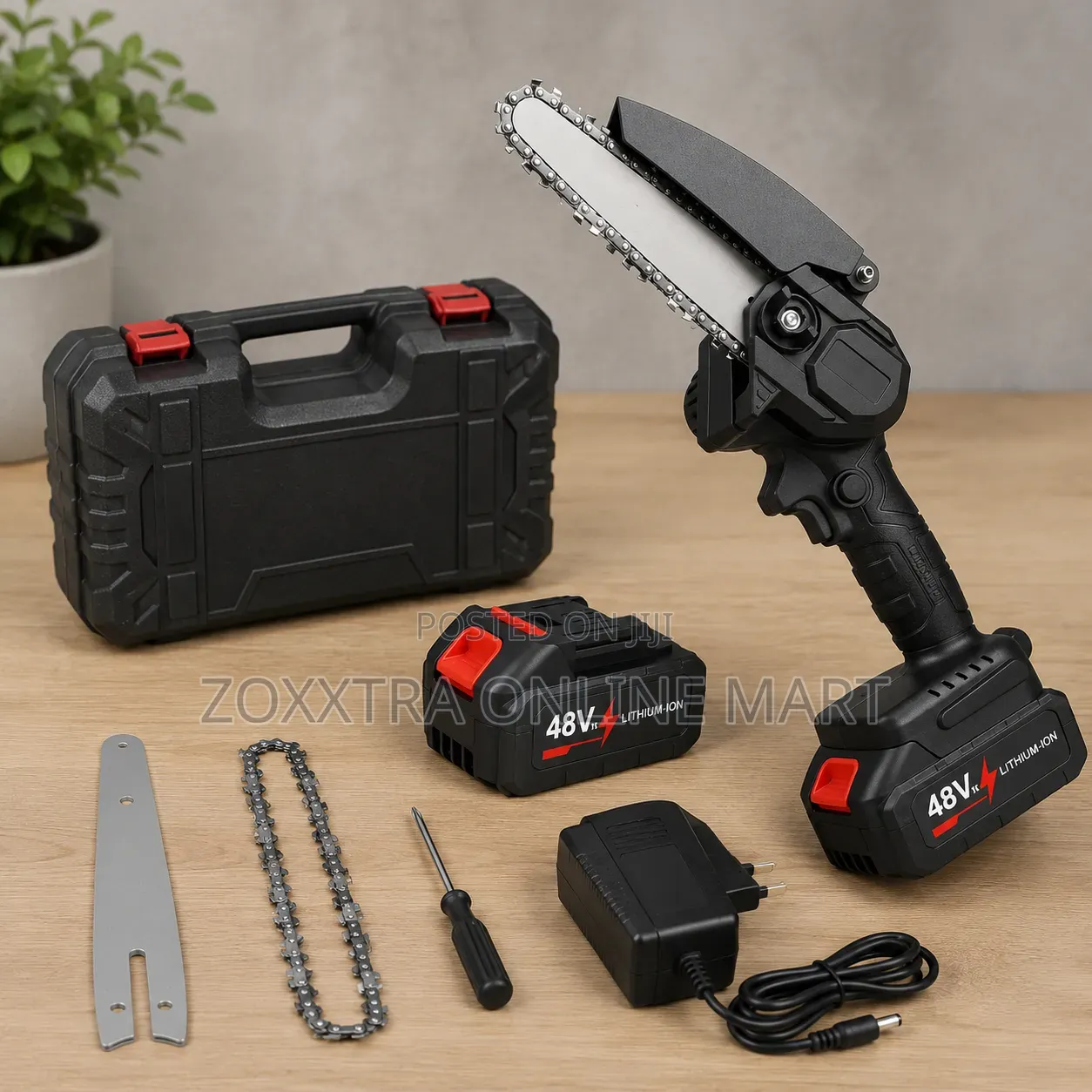 6" Rechargeable Cordless Mini Chainsaw With 1 or 2 48v Battery