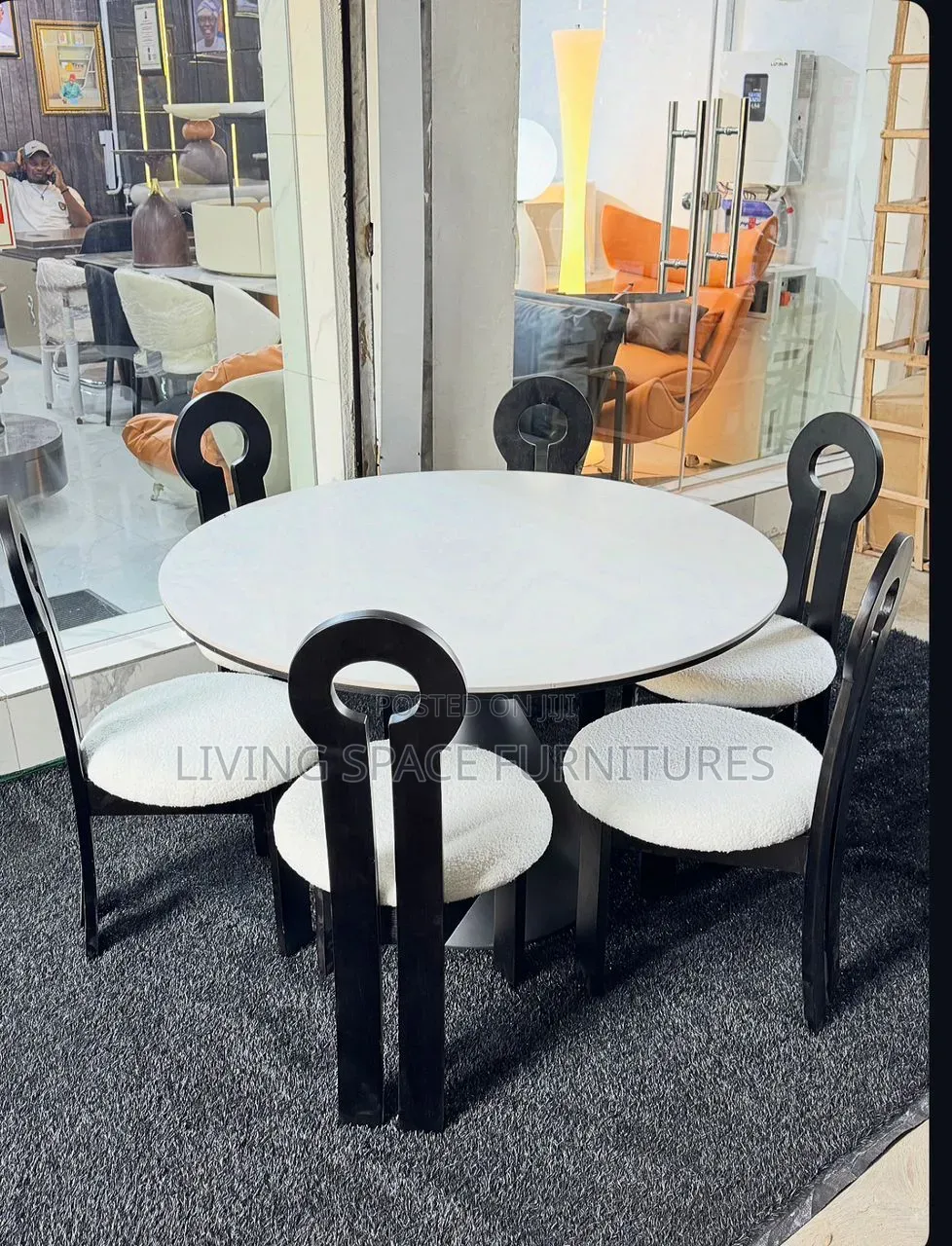 Round Marble Dining Table With Six Chairs