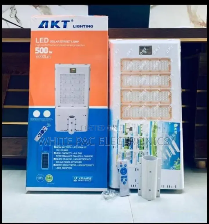 Akt 500watts Solar Street Higher Capacity ( 6000lm ) > 2 Yrs Warranty