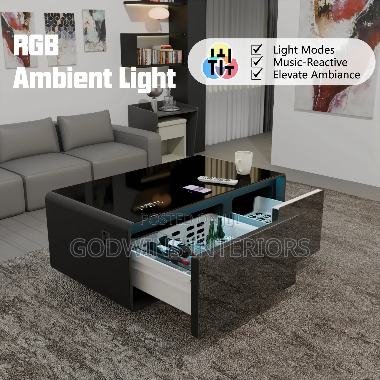 Smart Refrigerator Coffee Table – Luxury Meets Innovation