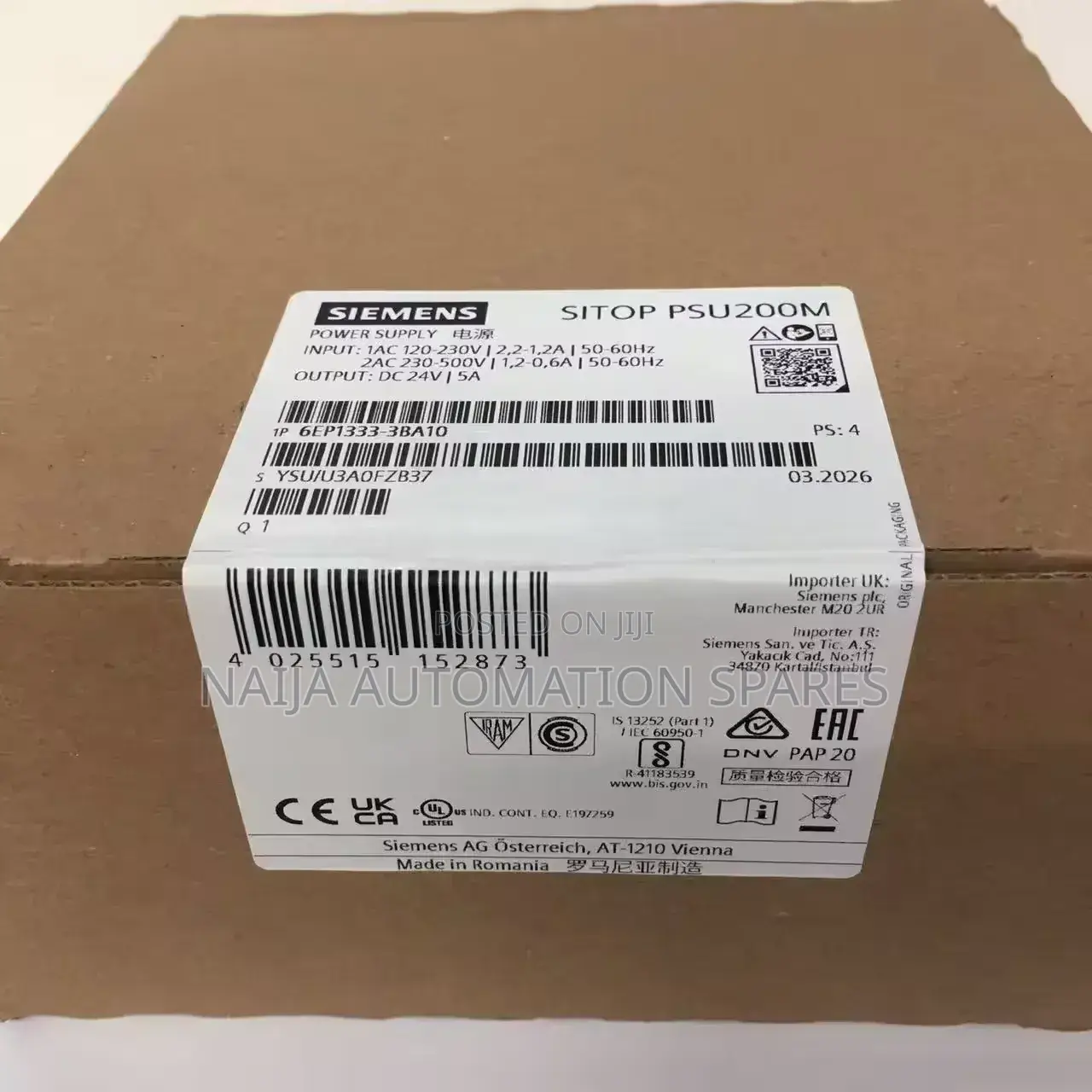 Siemens Sitop Psu100s 230ac/24vdc/ 5a Power Supply | 6ep1333-2ba20