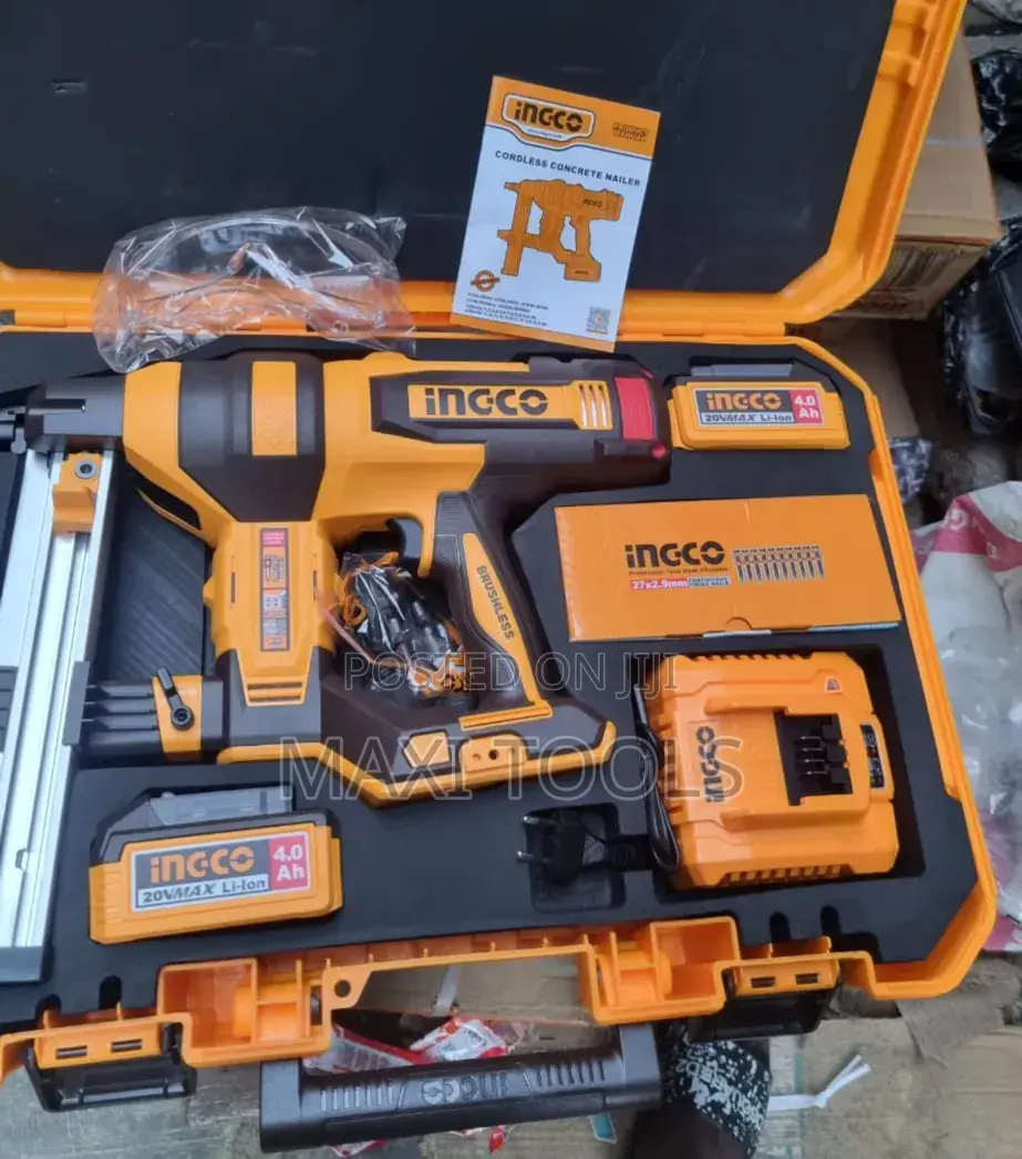 Ingco 20v Max Cordless Concrete Nailer Gun