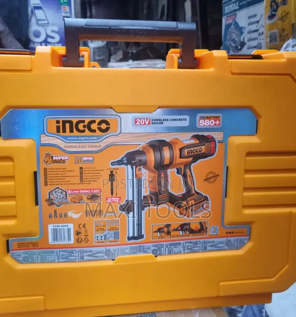 Ingco 20v Max Cordless Concrete Nailer Gun