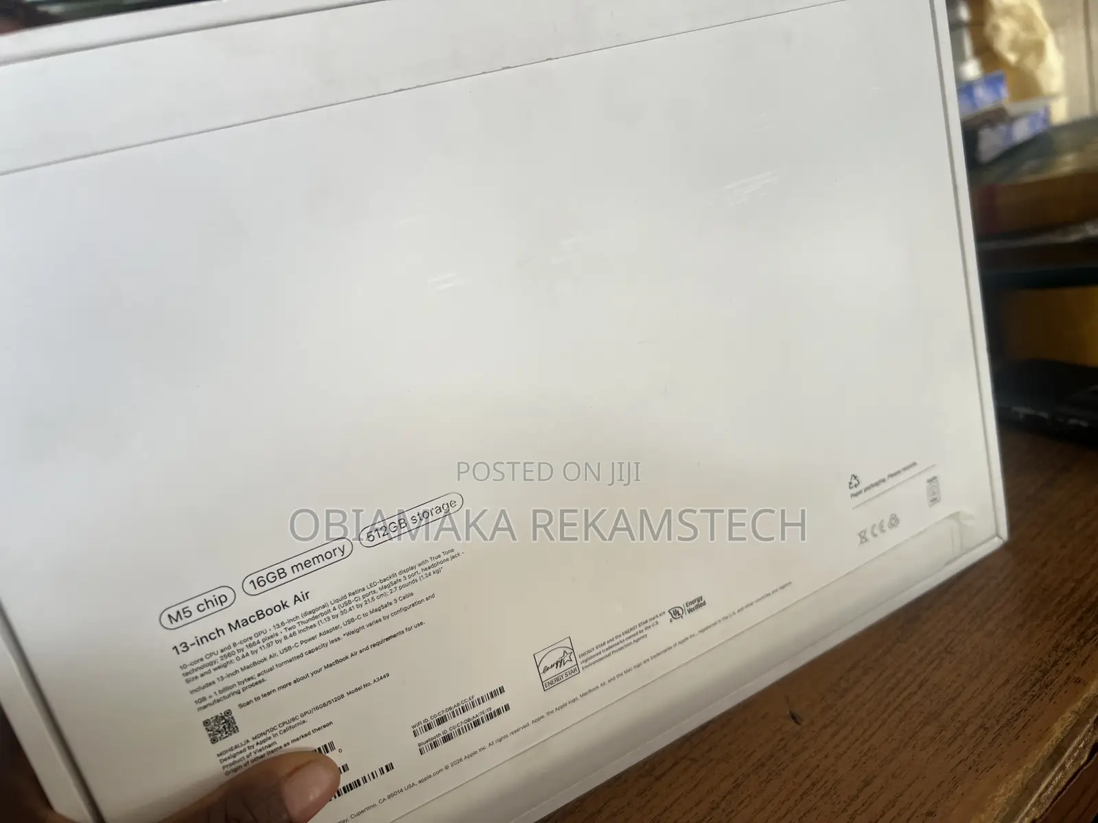 New Laptop Apple MacBook Air 2026 M5 16GB Apple M5 SSD 512GB