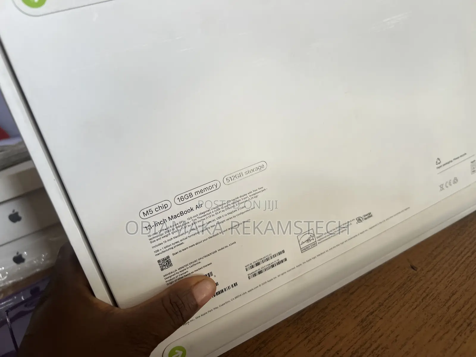 New Laptop Apple MacBook Air 2026 M5 16GB Apple M5 SSD 512GB