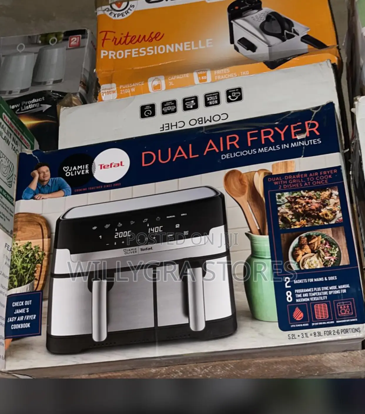 Tefal Jamie Oliver Dual Drawer Air Fryer Grill, 8.3l